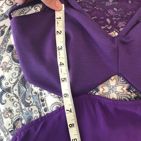 Purple high-low strappy cut-out dress- 7 - Picture 8 of 8